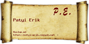 Patyi Erik névjegykártya